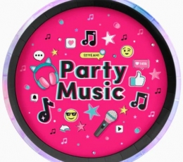 Lėkštutės "Party Music" (6 vnt./23 cm)