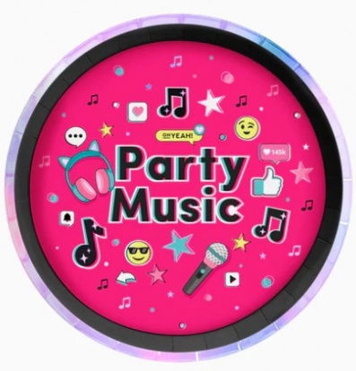 Lėkštutės "Party Music" (6 vnt./23 cm)