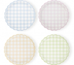 Lėkštutės "Pasteliniai langeliai" (8 vnt./23 cm)