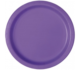 Lėkštutės, ryškiai violetinės (8 vnt./22 cm)