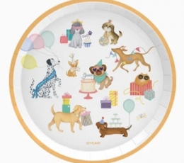 Lėkštutės "Šuniukų gimtadienis" (6 vnt./17 cm)