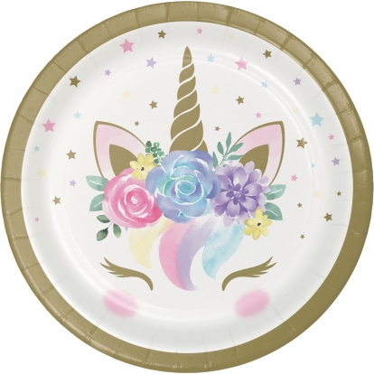 Lėkštutės "Unicorn Baby" (8 vnt./17 cm)