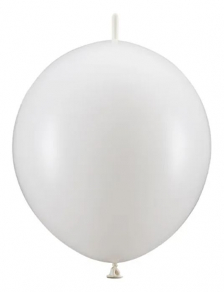 Linking balionai, perlamutriniai balti (20 vnt./28 cm)