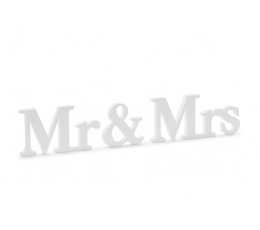 Medinė stalo dekoracija "Mr & Mrs" (9,5 x 45 cm)