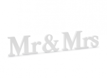 Medinė stalo dekoracija "Mr & Mrs" (9,5 x 45 cm)