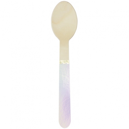 Mediniai šaukšteliai, perlamutriniai (8 vnt.)