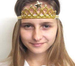 Medžiaginė tiara, auksinė  1