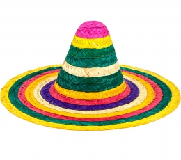 Meksikietiškas sombrero, įvairiaspalvis (50 cm)