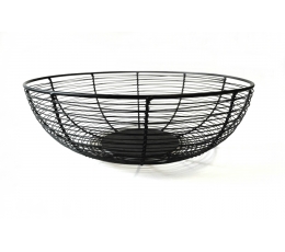 (NUOMA) Metalinis indas-krepšelis vaisiams, juodas (30 cm)