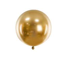 Chrominis balionas, apvalus auksinis (60 cm/Party Deco)