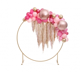 Chrominis balionas, apvalus rožinio aukso spalvos (60 cm/Party Deco) 0