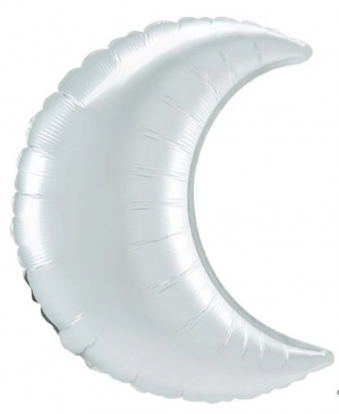 Folinis balionas "Baltas mėnulis", matinis (43 cm)