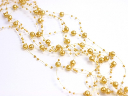 Perliukų dekoracija, auksinė (5vnt./1,3 m.)