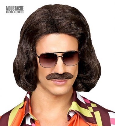 Perukas su ūsais "70s Dandy"
