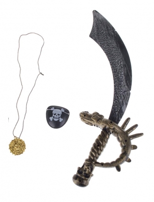 Pirato rinkinys (kardas, akies raištis, medalionas)