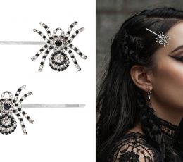 Plaukų segtukai "Blizgantys vorai" (2 vnt.)