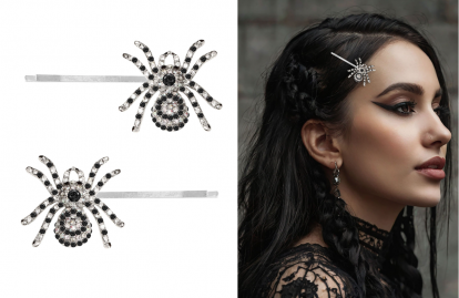 Plaukų segtukai "Blizgantys vorai" (2 vnt.)