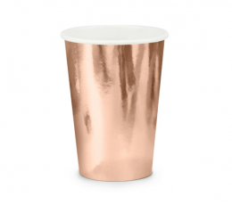 Puodeliai, rožinio aukso spalvos (6 vnt./220 ml)