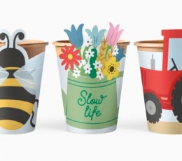 Puodeliai su dekoracijomis "Fermos gyvūnai" (6 vnt./270 ml)