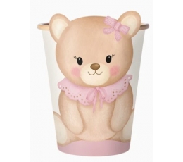 Puodeliai su dekoracijomis "Rausvas meškutis" (6 vnt./270 ml)