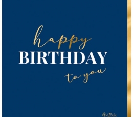 Servetėlės "Happy Birthday", melsvos (16 vnt.) 