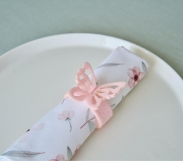 Servetėlių žiedai "Rausvas drugelis" (6 vnt.)