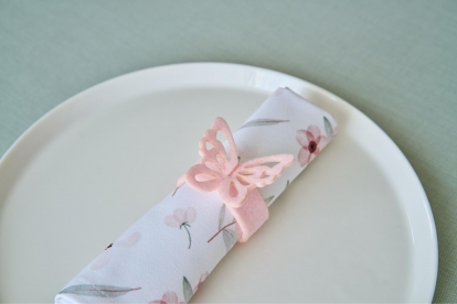 Servetėlių žiedai "Rausvas drugelis" (6 vnt.)