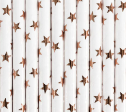 Šiaudeliai "Rožinio aukso žvaigždutės" (10 vnt.)