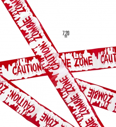 Skiriamoji juosta "CAUTION: ZOMBIE ZONE" (7,2 m)