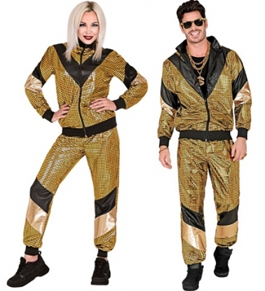 Sportinis karnavalinis kostiumas "The 80s juodai auksinis" (XXL)