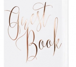 Svečių-palinkėjimų knyga "Guest Book", balta-rožinio aukso