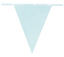 Vėliavėlių girlianda, melsva blizgi (6 m)