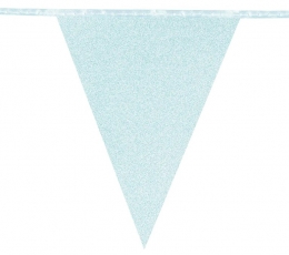 Vėliavėlių girlianda, melsva blizgi (6 m)