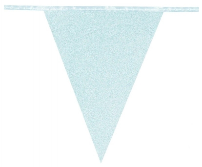 Vėliavėlių girlianda, melsva blizgi (6 m)