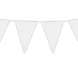 Vėliavėlių girlianda, plastikinė balta (10 m)