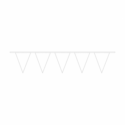 Vėliavėlių girlianda, plastikinė balta (10 m)