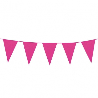 Vėliavėlių girlianda, plastikinė rožinė  (10 m)