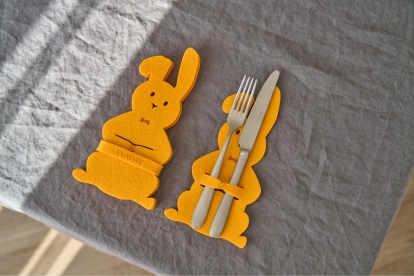 Velykinis įrankių dėkliukas "Zuikis", geltonas (4 vnt.)