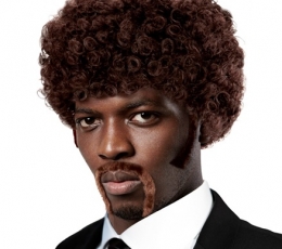 Vyriškas perukas su ūsais "Pulp Afro"