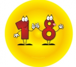 Ženkliukas. Skaičiai-žmogeliukai "18" (7.7 cm.)