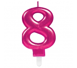 Žvakutė "8", ryškiai rožinė 