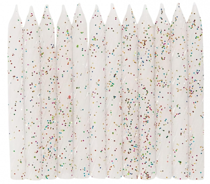 Žvakutės, baltos blizgios (24 vnt.)