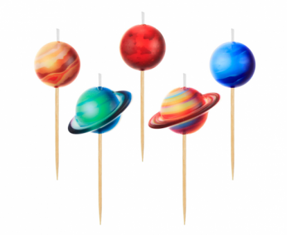 Žvakutės-smeigtukai "Planetos" (5 vnt.)