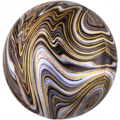 Foolium õhupall-marblez, kuldne mustaga (38x40cm)