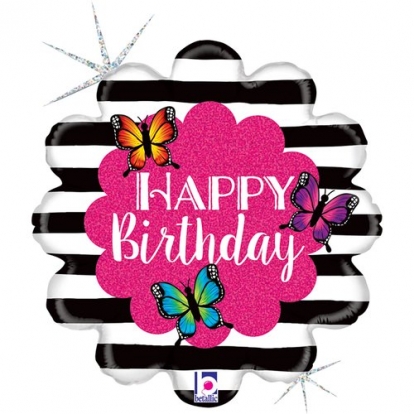 Fooliumist õhupall "Butterfly B-day" (46 cm)
