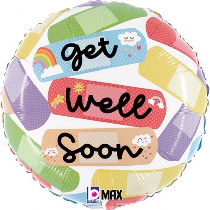 Fooliumist õhupall "Get well soon plaastrid" (46 cm)