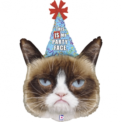 Fooliumist õhupall "Grumpy Cat party" (91 cm)