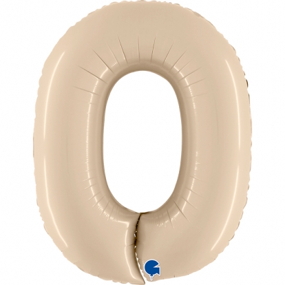 Fooliumist õhupall number "0", kreemjas (102 cm)