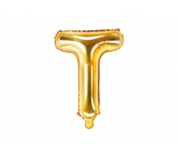   Fooliumist õhupall-täht "T", kuldne (35 cm)