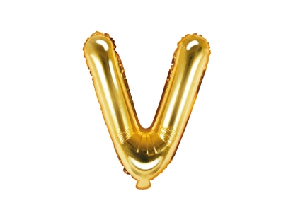   Fooliumist õhupall-täht "V", kuldne (35 cm)